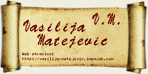 Vasilija Matejević vizit kartica